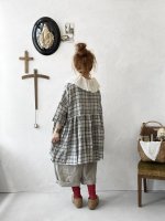 画像14: MARCHE' DE SOEUR／大きなラッフル襟のチュニック・先染チェックにミルク襟 (14)