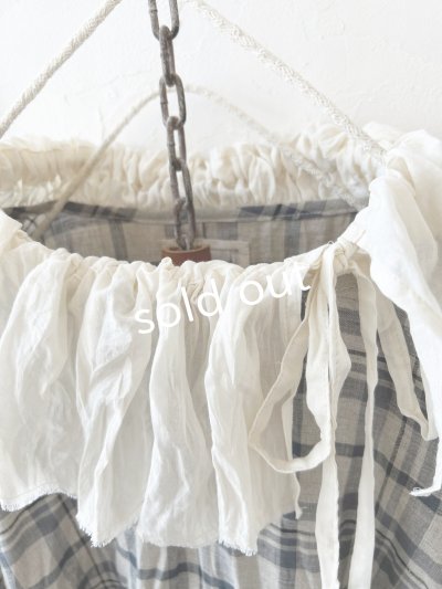 画像6: MARCHE' DE SOEUR／大きなラッフル襟のチュニック・先染チェックにミルク襟