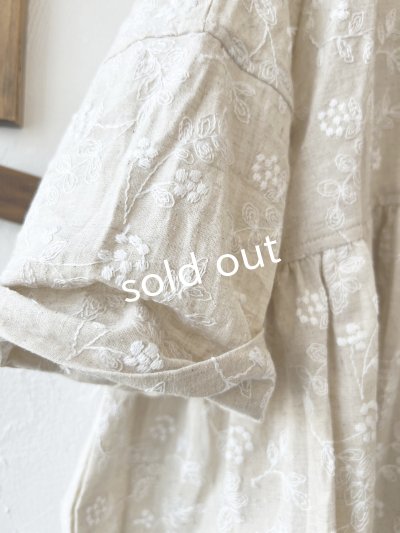 画像6: MARCHE' DE SOEUR／大きなラッフル襟のチュニック・野花ししゅうにミルク襟