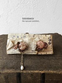 toromeco／”tsubuto” スフレスパンコールのイヤリング ・ピンクブラウン