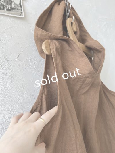 画像5: Libera&Capricciosa／フードリネンタンクトップ・ブラウン