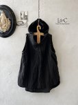 画像1: Libera&Capricciosa／フードリネンタンクトップ・黒 (1)