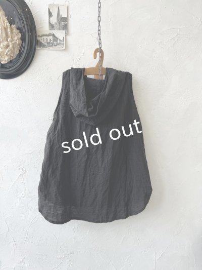 画像4: Libera&Capricciosa／フードリネンタンクトップ・黒