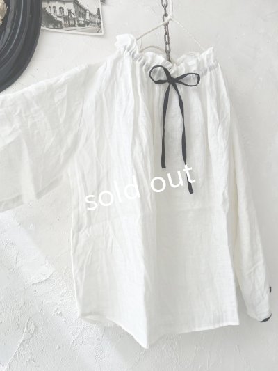 画像6: nous rendent heureux/襟ぐり配色リボンブラウス・オフ