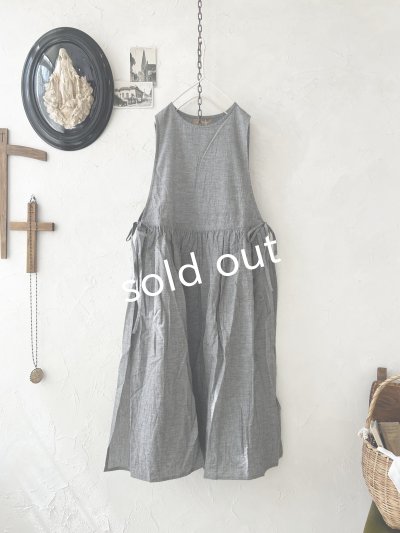 画像3: nous rendent heureux/サイドリボンタブリエドレス・シャンブレー