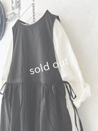 画像3: nous rendent heureux/サイドリボンタブリエドレス・黒