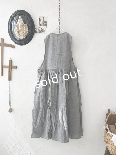 画像7: nous rendent heureux/サイドリボンタブリエドレス・シャンブレー