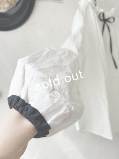 画像7: nous rendent heureux/襟ぐり配色リボンブラウス・オフ