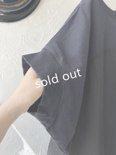 画像3: SO／切り替えコクーンチュニック・ネイビーブラック