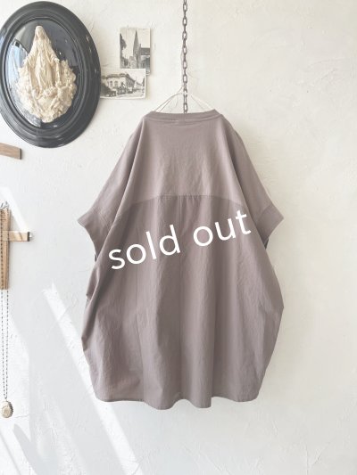 画像6: SO／切り替えコクーンチュニック・グレージュ