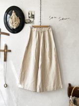 seasew.／518 リネンキャンバスワイドパンツ・ベージュ