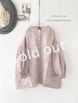 nous rendent heureux/フレンチリネンブラウス・モーヴピンク