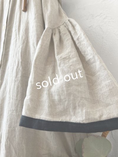 画像8: Avenue/フード付きリネンワンピース・生成りに黒ライン