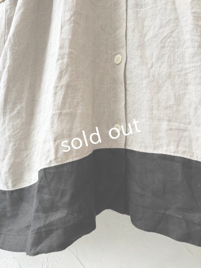 画像5: Avenue/フード付きリネンワンピース・生成りに黒ライン