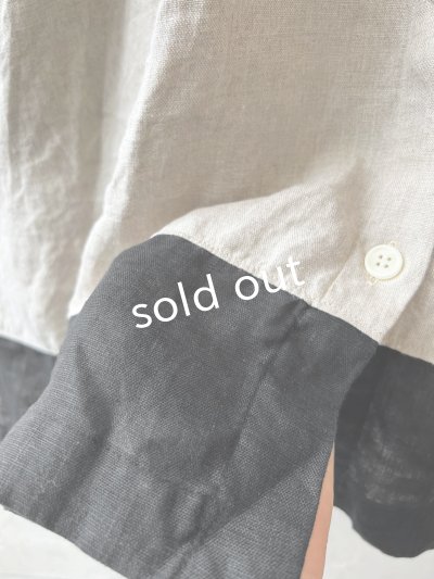 画像6: Avenue/フード付きリネンワンピース・生成りに黒ライン