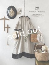 Avenue／フード付きリネンワンピース・生成りに黒ライン