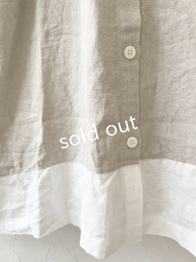 画像5: Avenue/フード付きリネンワンピース・生成りに白ライン