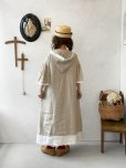 画像13: Avenue／フード付きリネンワンピース・生成りに黒ライン