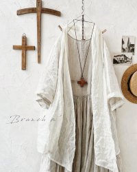 Branch m'/リネンのロングカーディガン・オフ