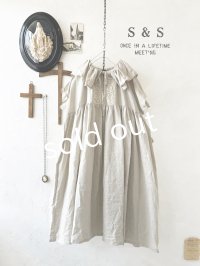 shizuka's【14】アンティークレースのフリル襟フレンチワンピース・生成りA