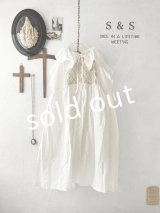 shizuka's【6】アンティークレースのフリル襟フレンチワンピース・白A