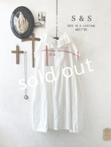 shizuka's【10】アンティークレースのフリル襟フレンチワンピース・白E