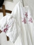 画像4: shizuka's【5】アンティークレースちょうちょ袖ワンピース・白C
