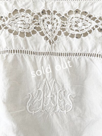 画像3: shizuka's【20】アンティークレースのボリューム袖ドットワンピース・ベージュ