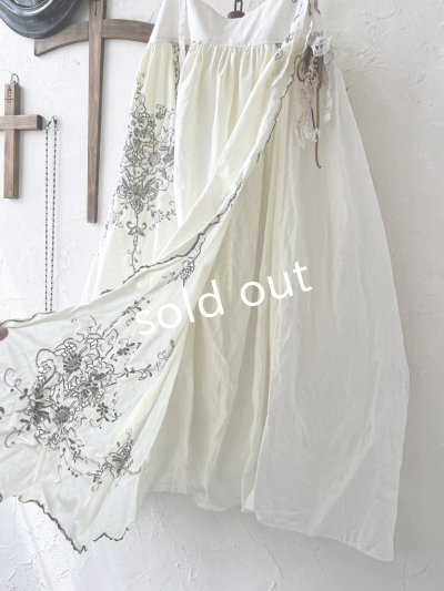 画像4: shizuka's【32】アンティークレースのキャミワンピース・クリーム