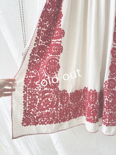 画像4: shizuka's【12】アンティークレースのボリューム袖ワンピース・白B