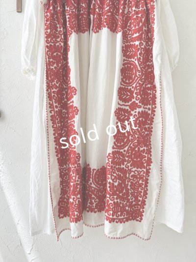 画像3: shizuka's【12】アンティークレースのボリューム袖ワンピース・白B