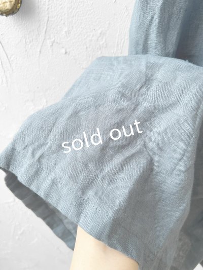 画像4: shizuka's【28】アンティークレースちょうちょ袖ワンピース・くすみブルー