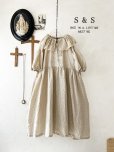 画像1: shizuka's【18】アンティークレースの ドットフリルワンピース・ベージュA (1)