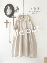 shizuka's【18】アンティークレースの ドットフリルワンピース・ベージュA