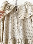 画像3: shizuka's【18】アンティークレースの ドットフリルワンピース・ベージュA