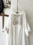 画像2: shizuka's【3】アンティークレースちょうちょ袖ワンピース・白A (2)