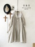画像1: shizuka's【16】アンティークレースのりぼん結びワンピース・生成りA (1)