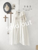 shizuka's【8】アンティークレースのフリル襟フレンチワンピース・白C