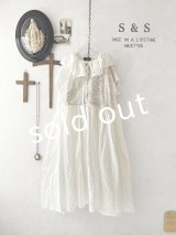 shizuka's【9】アンティークレースのフリル襟フレンチワンピース・白D