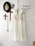 画像1: shizuka's【7】アンティークレースのフリル襟フレンチワンピース・白B (1)