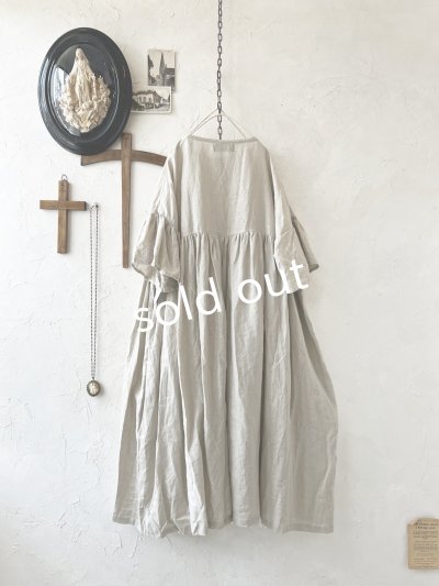 画像5: shizuka's【13】アンティークレースちょうちょ袖ワンピース・生成りA