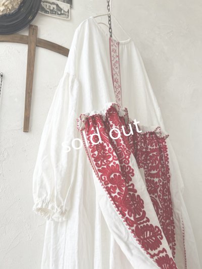 画像5: shizuka's【12】アンティークレースのボリューム袖ワンピース・白B