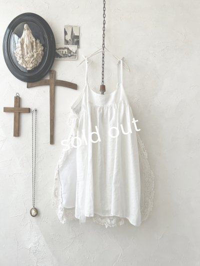 画像6: shizuka's【30】アンティークレースのキャミチュニック・白