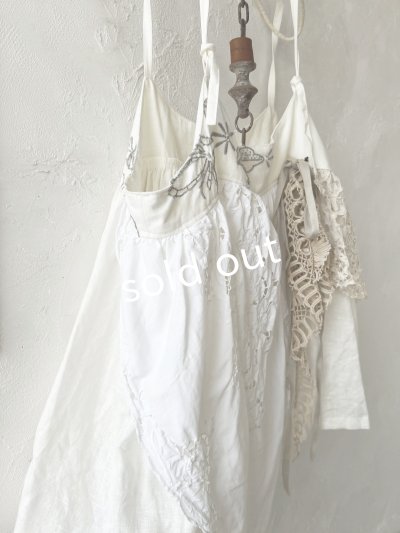 画像7: shizuka's【31】アンティークレースのキャミ・白マディラ