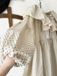 画像3: shizuka's【19】アンティークレースの ドットフリルワンピース・ベージュB