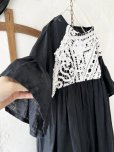 画像3: shizuka's【23】アンティークレースちょうちょ袖ワンピース・黒A