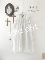 shizuka's【17】アンティークレースの ドットフリルワンピース・白