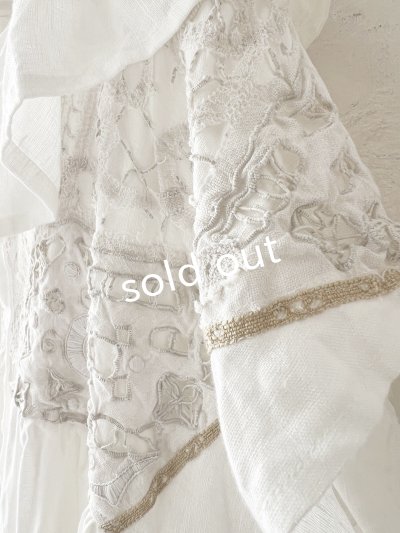 画像5: shizuka's【8】アンティークレースのフリル襟フレンチワンピース・白C