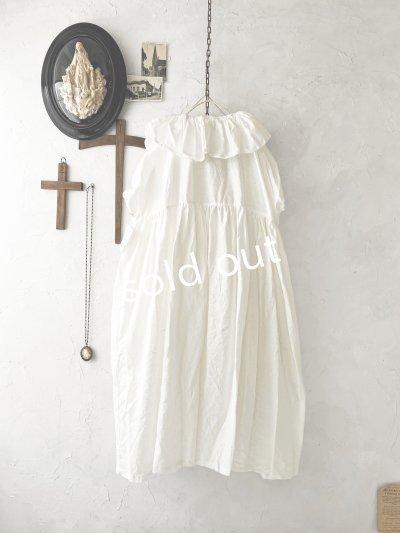 画像5: shizuka's【6】アンティークレースのフリル襟フレンチワンピース・白A