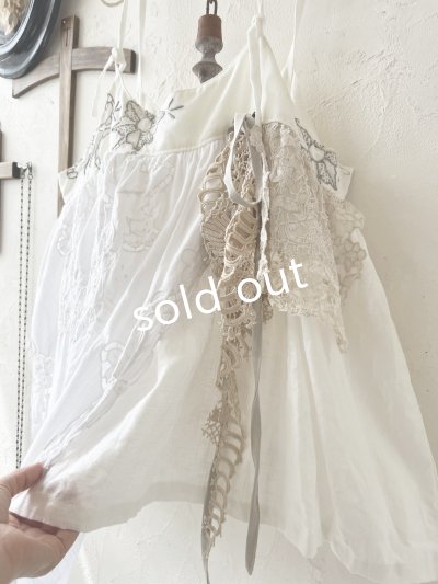 画像4: shizuka's【31】アンティークレースのキャミ・白マディラ
